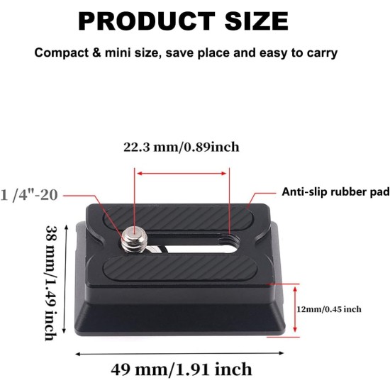 Quick Release Plate for DJI Ronin RS 2/RSC 2/RS 3/RS 3 Pro/RS 4 /RS 4 Pro/RS 4